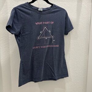 Navy Graphic Tee with Geometric Design